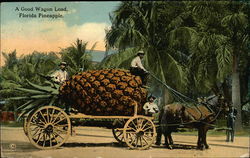 A Good Wagon Load, Flordia Pineapple Exaggeration Postcard Postcard