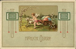 Frohliche Ostern! Eggs Postcard Postcard