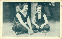 Two Women in Bathing Suits Postcard