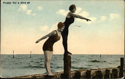 Ready for a Dive at Swimsuits & Pinup Postcard Postcard