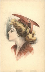 Woman Wearing Mortarboard Postcard