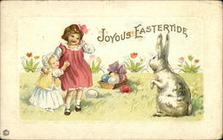 Joyous Eastertide With Children Postcard Postcard