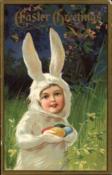 Easter Greetings With Children Postcard Postcard