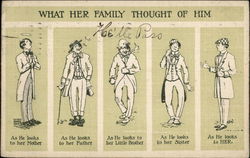 What Her Family Thought of Him The Whole Family Postcard Postcard