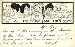 All the Hogs and Then Some Postcard