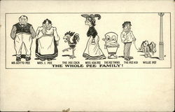 The Whole Pee Family! The Whole Family Postcard Postcard