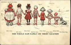 The Whole Dam Family on Their Vacation The Whole Family Postcard Postcard