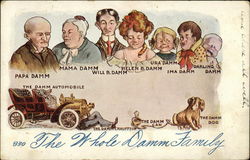 The Whole Damm Family Postcard