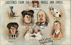 Greetings from the Whole Dam Family The Whole Family Postcard Postcard