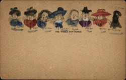 The Whole Dam Family - Hand Colored Postcard