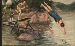 Boy Scouts: The Diving Board Postcard Postcard