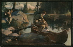 Loading a Canoe Boy Scouts Postcard Postcard