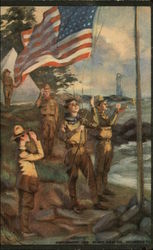 Flag Salute Boy Scouts Postcard Postcard