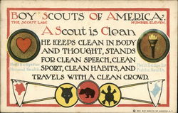 Boy Scouts of America, The Scout Law, Number Eleven, A Scout is Clean Postcard Postcard