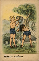 Toilette Matinale - French Postcard