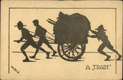 A Train Boy Scouts Postcard Postcard