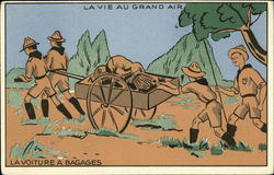 La Vie au Grand Air La Voiture a Bagages Boy Scouts Postcard Postcard