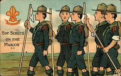 Boy Scouts on the March Postcard