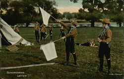 Semaphoring Letter I Boy Scouts Postcard Postcard