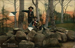 Boy Scouts Signalling Postcard