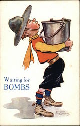 Waiting for Bombs Boy Scouts Postcard Postcard