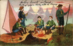 The Boy Scouts in Camp Resting After a Tussle With the Enemy Postcard Postcard