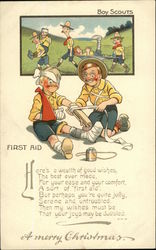 A Merry Christmas Boy Scouts Postcard Postcard