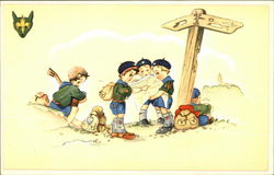 Boy Scouts Reading Map Postcard