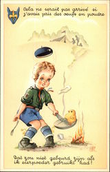 French Scout Comic Postcard