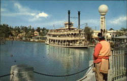 Disneyland's Mark Twain Steamboat Postcard