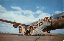 DC-6 Blue Ribbon Aircoach - American Airlines Postcard