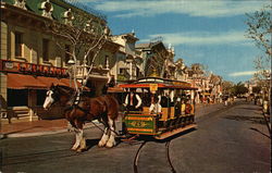 Horse-Drawn Street Car Anaheim, CA Disney Postcard Postcard