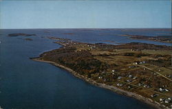 Looking Southwest, Haskells Island in Distance, Stovers Woods, center, Ash Cove, Right Postcard