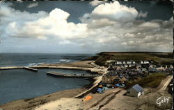 General View of Town and Port Port-en-Bessin, France Postcard Postcard