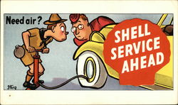 Need Air? Shell Service Ahead Boy Scouts Postcard Postcard