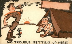 No Trouble Getting Up Here! Boy Scouts Postcard Postcard