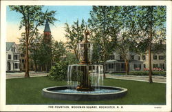 The Fountain, Woodman Square Rochester, NH Postcard Postcard