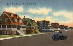 Street View of Ocean Front Cottages Seaside Park, NJ Postcard Postcard