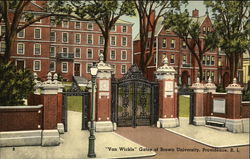 "Van Wickle" Gates of Brown University Providence, RI Postcard Postcard