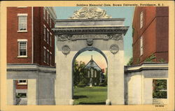 Soldiers Memorial Gate, Brown University Providence, RI Postcard Postcard