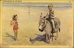 Hitchhiking on the Beach Postcard