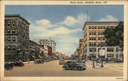 North Street View Pittsfield, MA Postcard Postcard