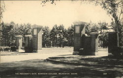 Bowdoin College - The President's Gate Brunswick, ME Postcard Postcard