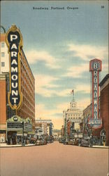 Broadway Portland, OR Postcard Postcard