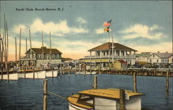 Water View of Yacht Club Beach Haven, NJ Postcard Postcard