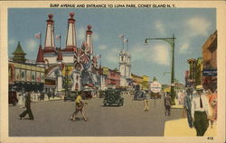 Surf Avenue and Entrance to Luna Park Postcard