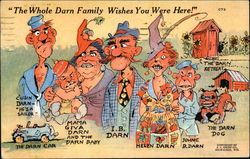 The Whole Darn Family Wishes You Were Here! The Whole Family Postcard Postcard