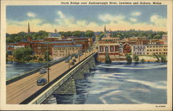 North Bridge over Androscoggin River Postcard