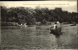 Boating on Scout Lake, Camp Wapi-Kamigi Postcard