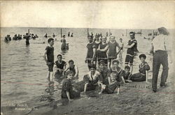 People at the Beach Michigan City, IN Postcard Postcard